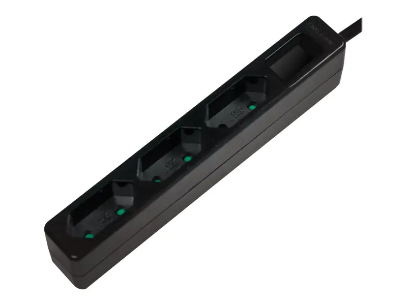 LogiLink - Slim - Steckdosenleiste - Wechselstrom 250 V - 1700 Watt - Ausgangsanschlüsse: 3 (3 x Eurostecker) - 1.5 m Schnur - Schwarz