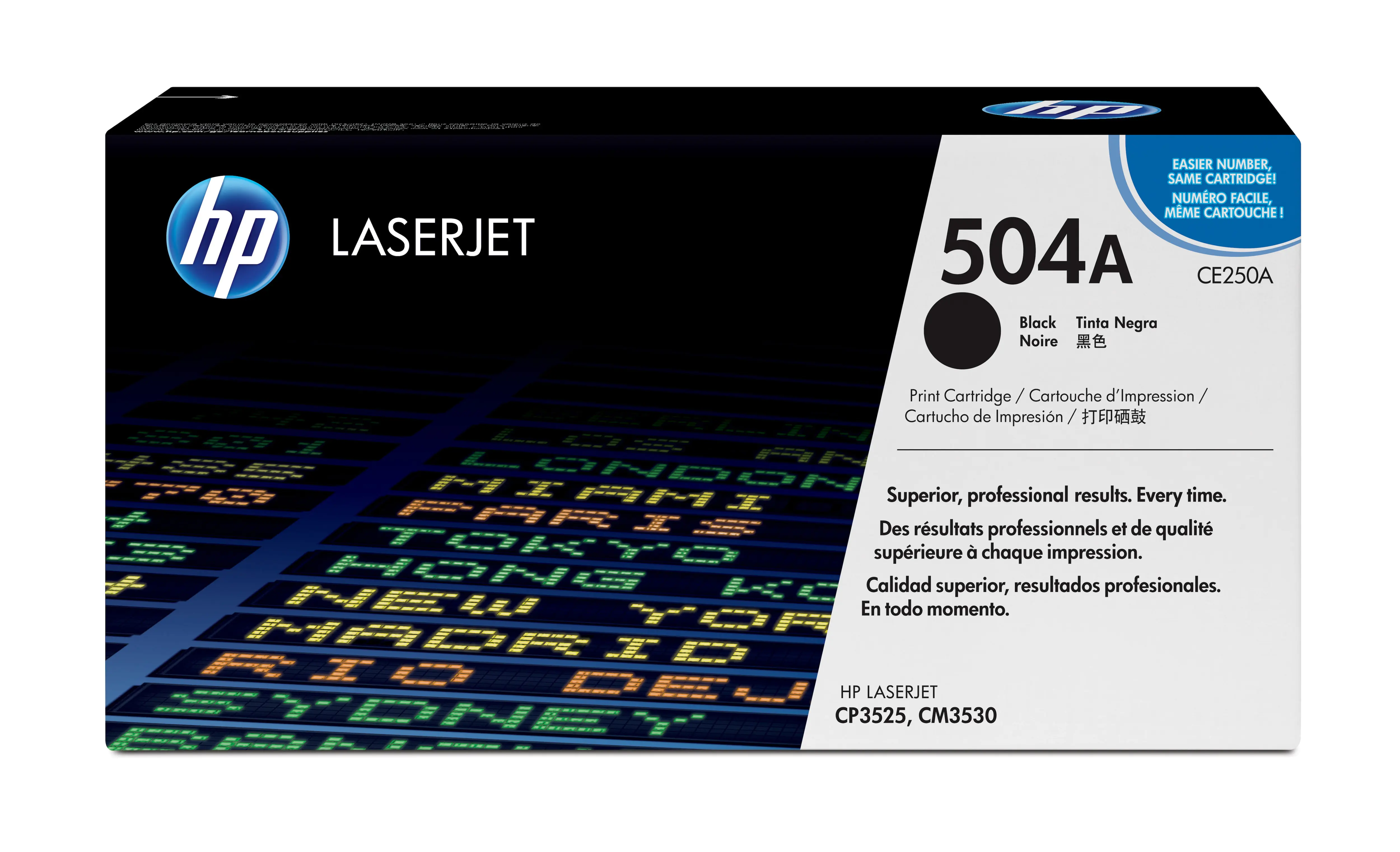 HP 504A - Schwarz - original - LaserJet - Tonerpatrone (CE250A) - für Color LaserJet CM3530 MFP, CM3530fs MFP, CP3525, CP3525dn, CP3525n, CP3525x HP 504A - Schwarz - original - LaserJet - Tonerpatrone (CE250A) - für Color LaserJet CM3530 MFP, CM3530fs MFP, CP3525, CP3525dn, CP3525n, CP3525x