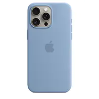 Apple - Hintere Abdeckung für Mobiltelefon - kompatibel mit MagSafe - Silikon - Winter Blue - für iPhone 15 Pro Max