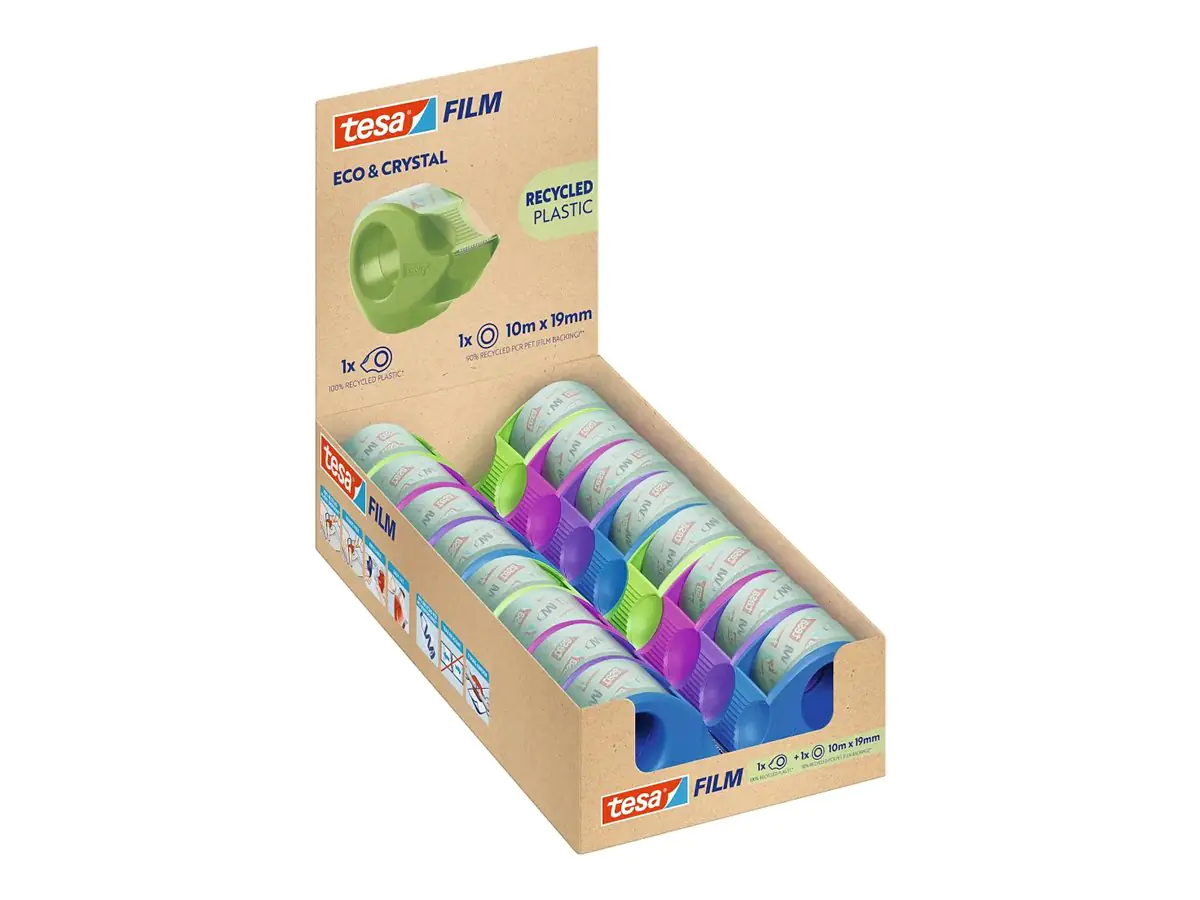 Tesa TesaFilm Eco & Crystal - Abroller mit Büro-Klebeband 59039-00000-00