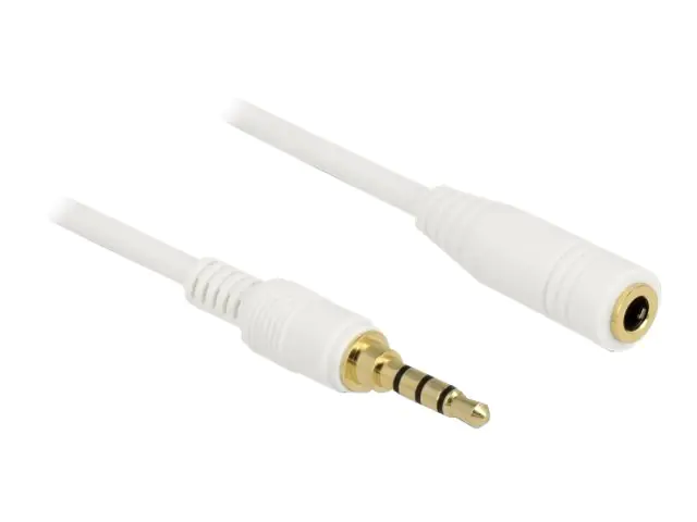 Delock - Audioverlängerungskabel - 4-poliger Mini-Stecker männlich zu 4-poliger Mini-Stecker weiblich - 50 cm - weiß