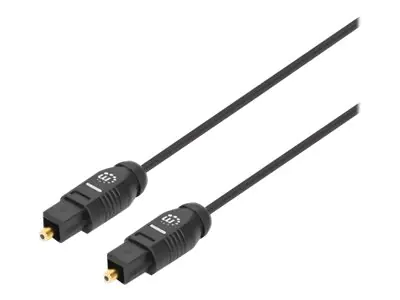 Manhattan Toslink Digital Optical AudioCable, 5m, Male/Male, Toslink S/PDIF, Gold plated contacts, Lifetime Warranty, Polybag - Digitales Audio-Kabel (optisch) - SPDIF - TOSLINK männlich zu TOSLINK männlich - 5 m - Glasfaser - Schwarz
