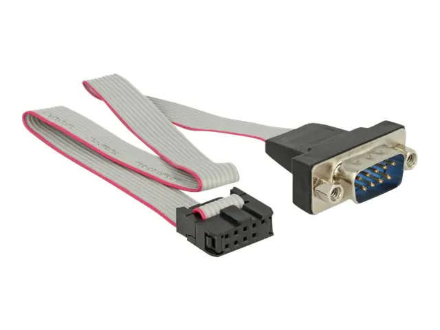 Delock - Kabel seriell - 9-poliger serieller Kopf (W) zu DB-9 (M) Paneel montierbar - 25 cm - Grau