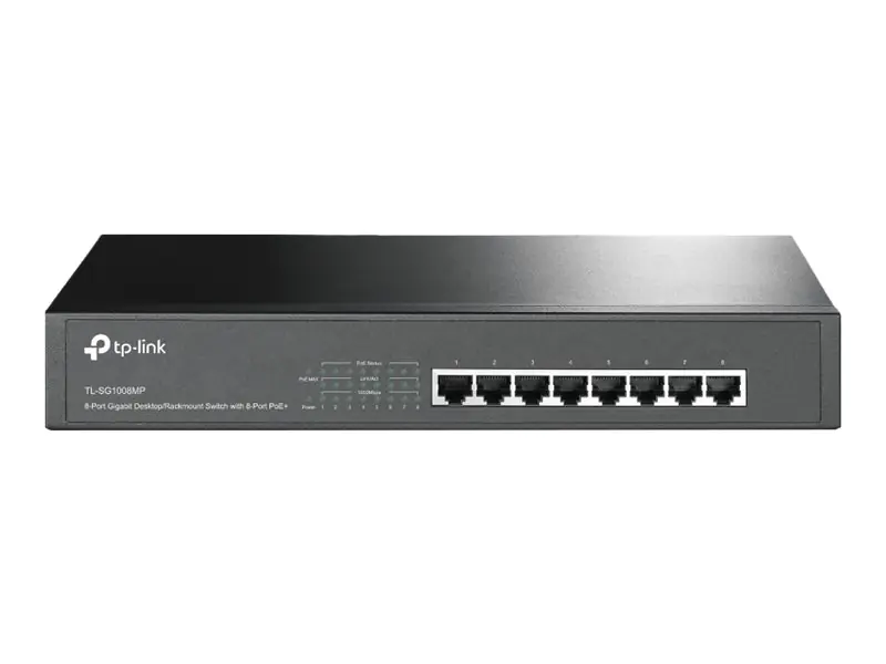 TP-Link TL-SG1008MP - Switch - unmanaged - 8 x 10/100/1000 (PoE+) - Desktop, an Rack montierbar - PoE+ (126 W) TP-Link TL-SG1008MP - Switch - unmanaged - 8 x 10/100/1000 (PoE+) - Desktop, an Rack montierbar - PoE+ (126 W)