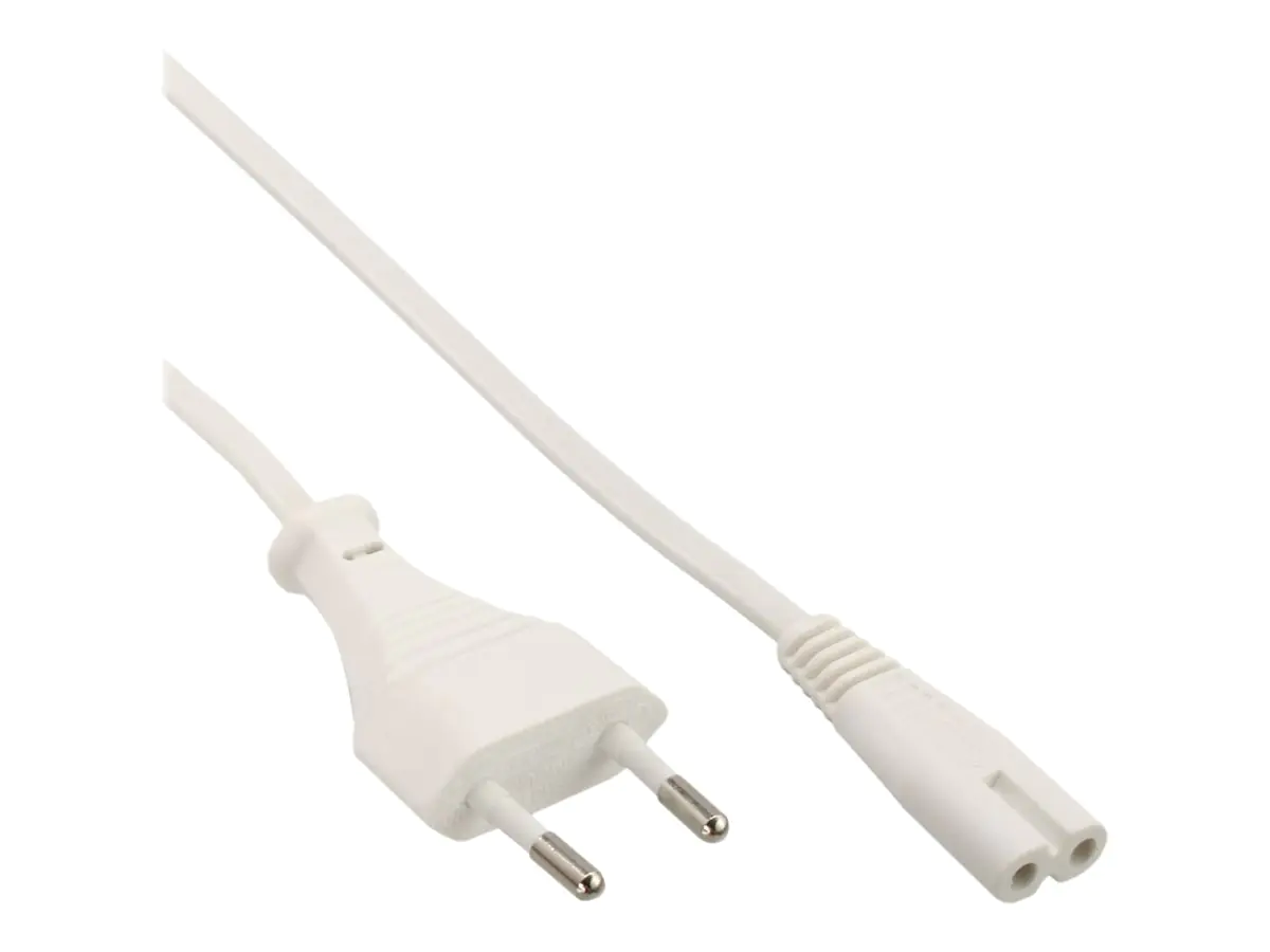 InLine - Stromkabel - Eurostecker (S) zu power IEC 60320 C7 - 30 cm - weiß