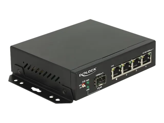 DeLock - Switch - 4 x 10/100/1000 + 1 x SFP - Desktop
