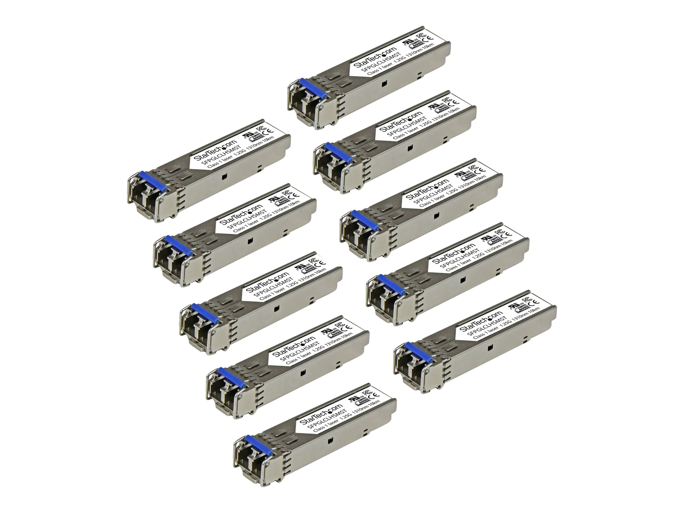 StarTech Gigabit LWL SFP Transceiver Modul - Cisco GLC-LH-SM kompatibel - SM/MM LC - 550m - Mini GBIC 10er Pack - 1000Base-LX/LH - SFP (Mini-GBIC)-Transceiver-Modul (gleichwertig mit: Cisco GLC-LH-SM) - GigE - 1000Base-LX, 1000Base-LH - LC - bis zu 10 km