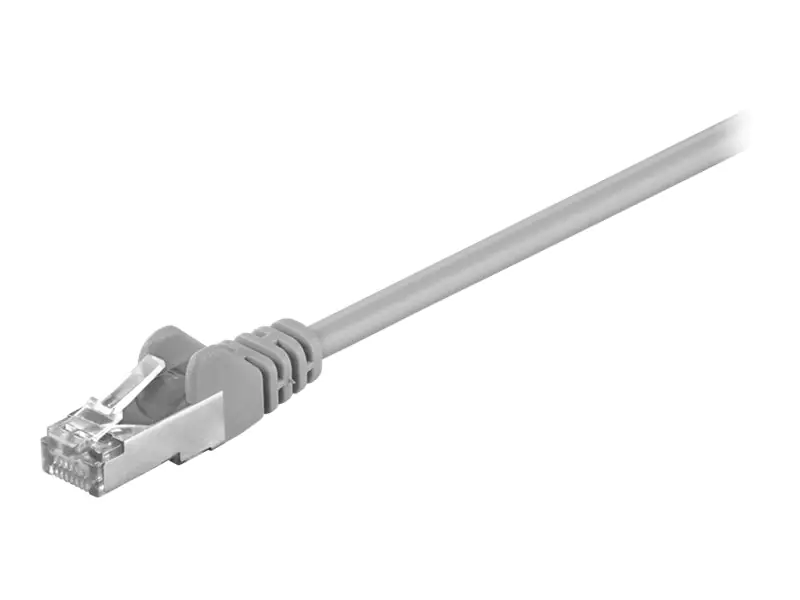 goobay - Patch-Kabel - RJ-45 (M) zu RJ-45 (M) - 7.5 m - SF/UTP - CAT 5e - geformt, ohne Haken - Grau