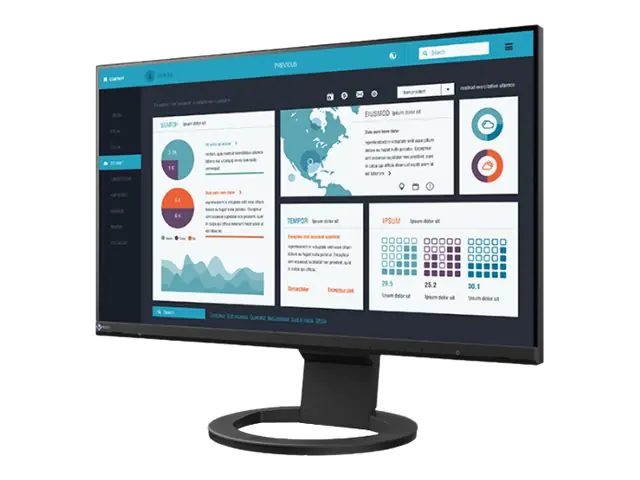 EIZO FlexScan EV2490-BK - Mit FlexStand - LED-Monitor - 60.5 cm (23.8") - 1920 x 1080 Full HD (1080p) @ 60 Hz - IPS - 250 cd/m² - 1000:1 - 5 ms - HDMI, DisplayPort, USB-C - Lautsprecher - Schwarz