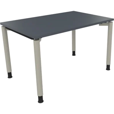Schreibtisch Vierfuß Rundrohr B1200xT800xH680-820 si/Lavagrau Schreibtisch Vierfuß Rundrohr B1200xT800xH680-820 si/Lavagrau