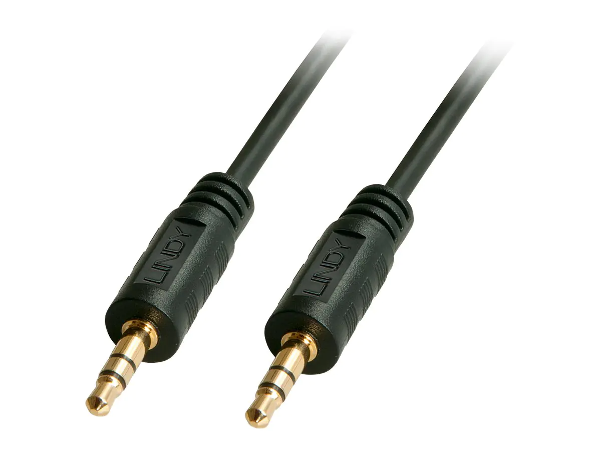 Lindy Premium - Audiokabel - Stereo Mini-Klinkenstecker (M) bis Stereo Mini-Klinkenstecker (M) - 10 m - abgeschirmt - Schwarz - geformt