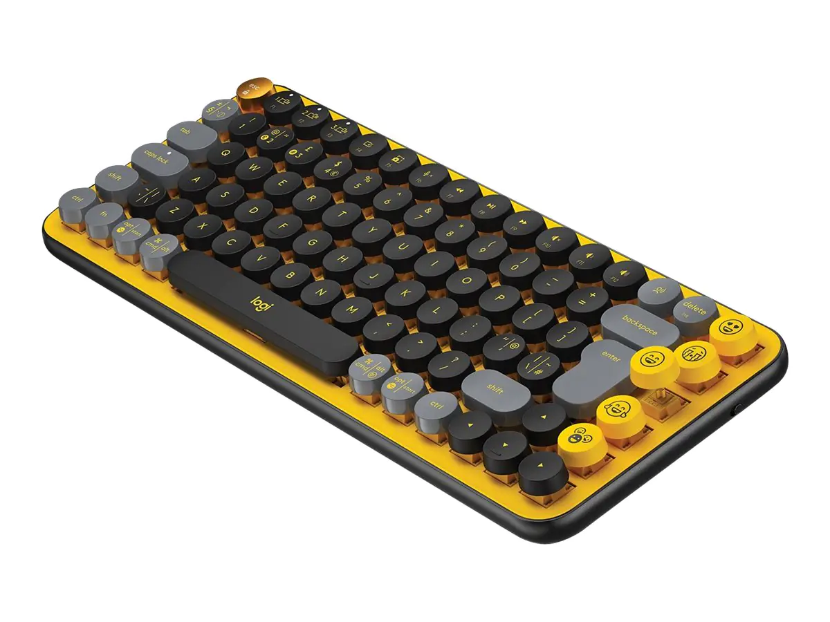 Logitech POP Keys - Tastatur - kabellos - Bluetooth LE, Bluetooth 5.1 - QWERTZ - Deutsch - Tastenschalter: Brown Tactile - blast