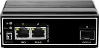 LevelOne IGP-0310 - Switch - 2 x 10/100/1000 (2 PoE+) + 1 x Gigabit SFP - Desktop, an DIN-Schiene montierbar, wandmontierbar - PoE+ (30 W)