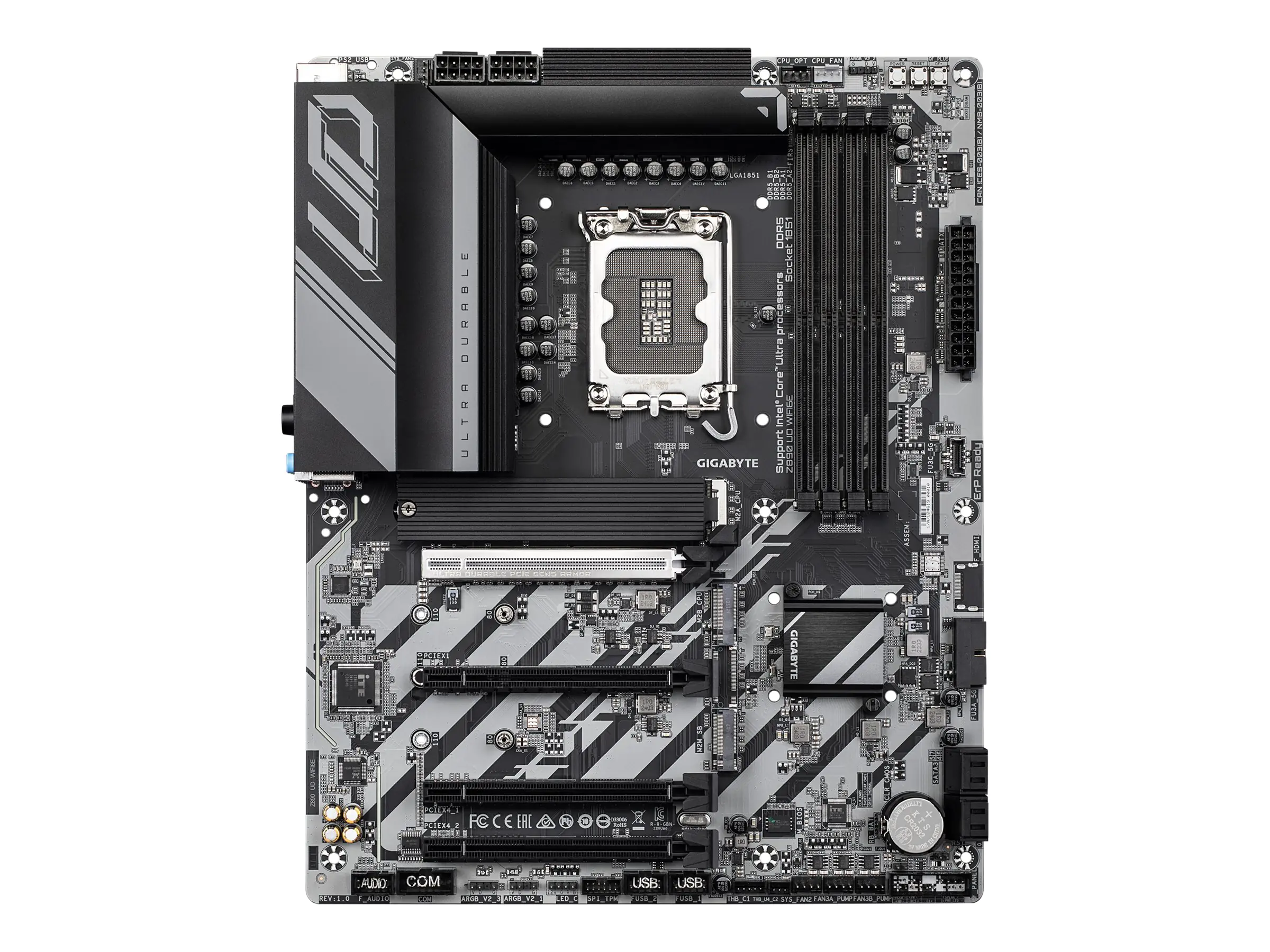 Gigabyte Z890 UD WIFI6E - Motherboard - ATX - LGA1851-Sockel - Z890 Chipsatz - USB4, USB-C 3.2 Gen 1, USB 3.2 Gen 2, USB 3.2 Gen 1 - 2.5 Gigabit LAN, Wi-Fi 6E, Bluetooth - Onboard-Grafik (CPU erforderlich) - HD Audio (8-Kanal)