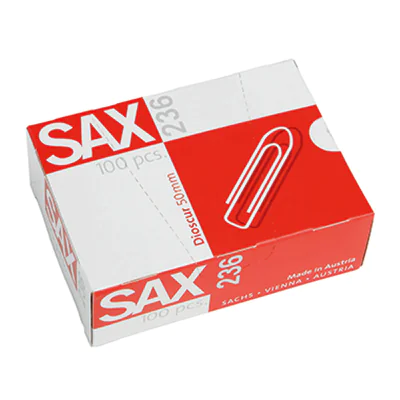 Sax 236 - Büroklammern - 50 mm - Metall - zinkbeschichtet 1-236-00