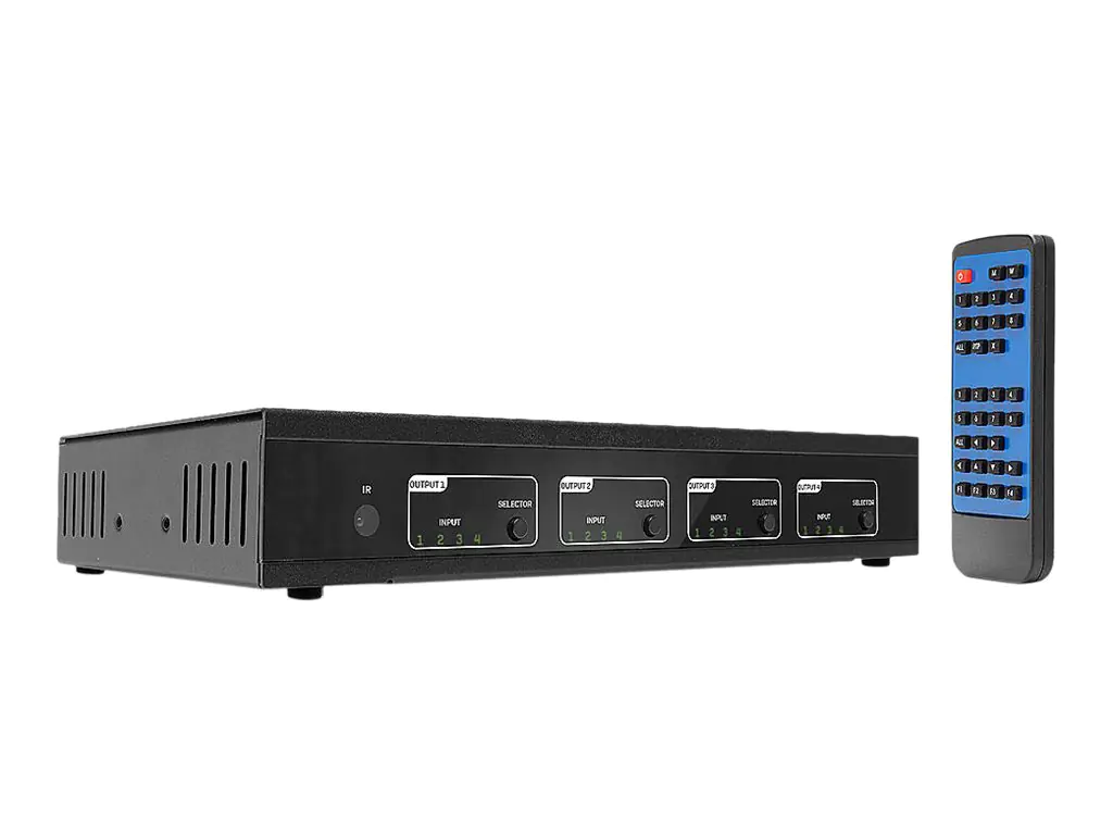 Lindy 4x4 HDMI 2.0 18G Matrix Switch Pro - Video/Audio-Schalter - Desktop, an Rack montierbar