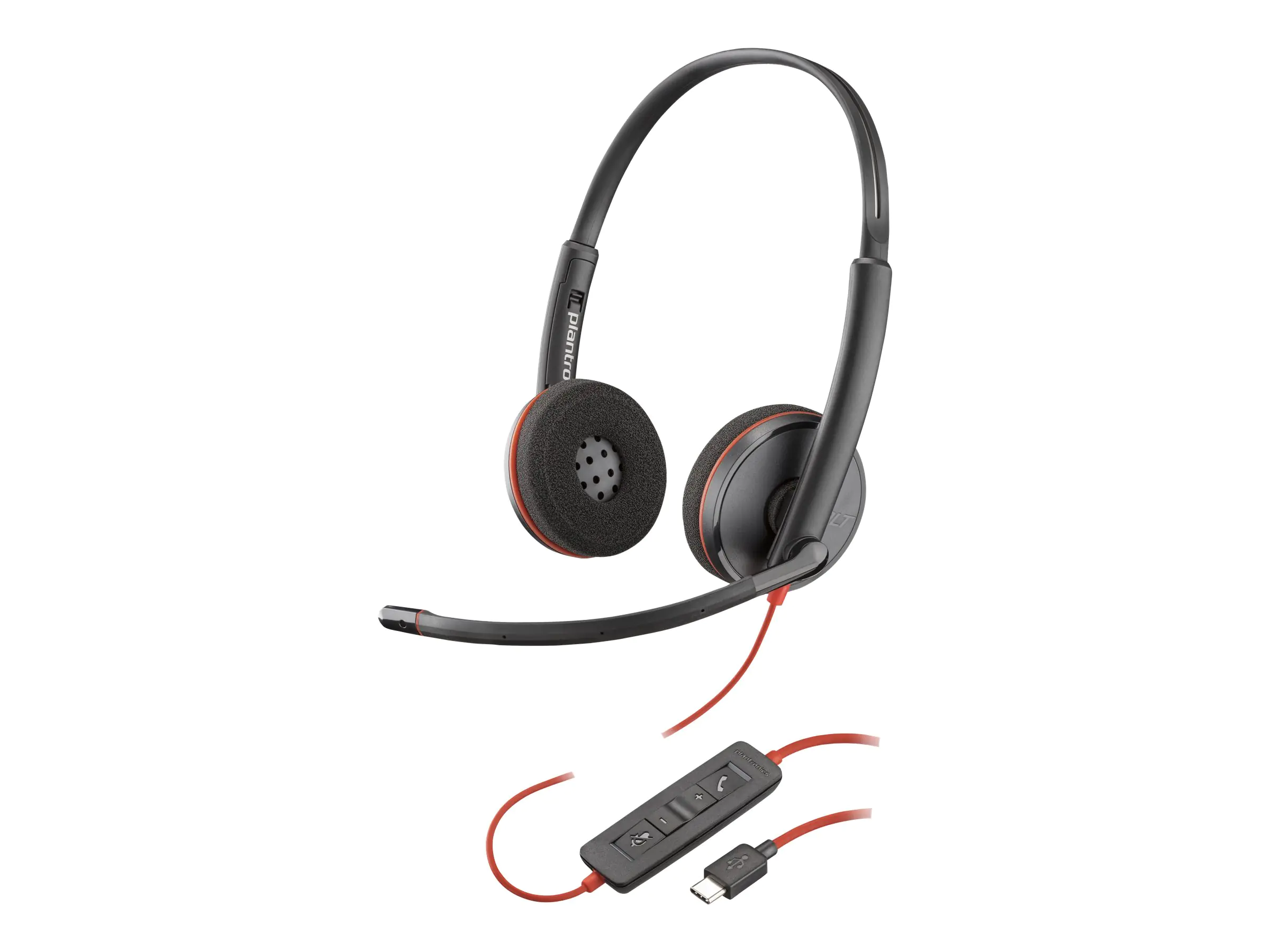 Poly Blackwire C3220 - 3200 Series - Headset - On-Ear - kabelgebunden - aktive Rauschunterdrückung - USB-C - Schwarz - Skype-zertifiziert, Avaya Certified, Cisco Jabber Certified