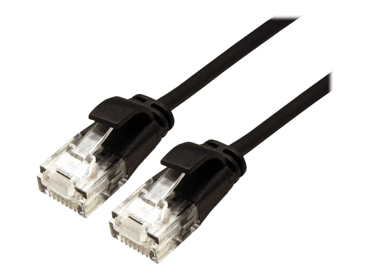 Roline DataCenter - Patch-Kabel - RJ-45 (M) zu RJ-45 (M) - 30 cm - UTP - CAT 6a - halogenfrei, geformt, ohne Haken, verseilt - Schwarz