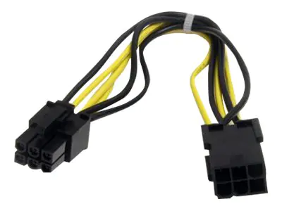 StarTech 20cm 6pin PCI Express Verlängerungskabel - PCIe Stromverlängerung - Spannungsversorgungs-Verlängerungskabel - 6-poliges PCIe Power (M) zu 6-poliges PCIe Power (W) - 20 cm - Schwarz
