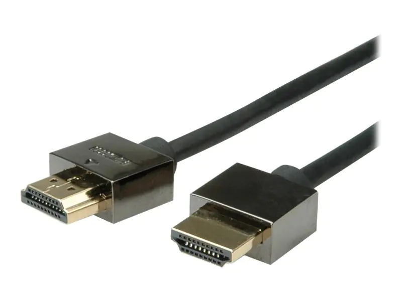 Roline High Speed - HDMI mit Ethernetkabel - HDMI (M) bis HDMI (M) - 2 m - abgeschirmt - Schwarz