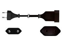 exertis Connect - Spannungsversorgungs-Verlängerungskabel - 2-polig (M) zu 2-polig (W) - Wechselstrom 250 V - 2.5 A - 1.8 m - Schwarz
