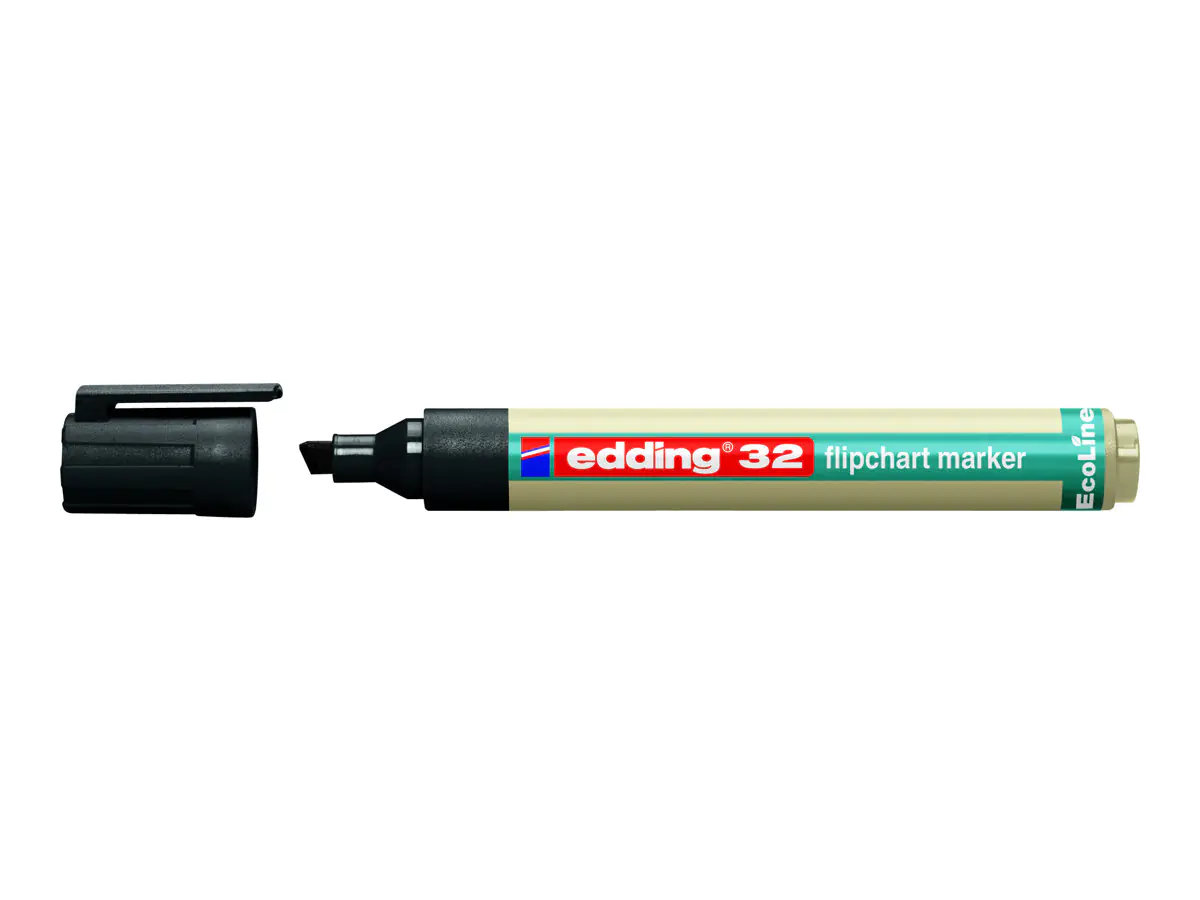 EDDING EcoLine 32 - Marker - für Flipchart - Schwarz - wasserbasierte Tinte - 1-5 mm (Packung mit 10) 4-32001