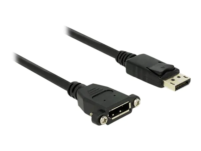 DeLOCK - DisplayPort-Verlängerungskabel - DisplayPort (W) bis DisplayPort (M) - 1 m - eingerastet, geformt - Schwarz