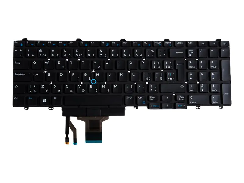 Dell - Ersatztastatur Notebook - mit DualPoint - hinterleuchtet - Tschechisch - für Dell Latitude 5490