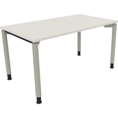 Schreibtisch Vierfuß Rundrohr B1400xT800xH680-820 si/Weiß Schreibtisch Vierfuß Rundrohr B1400xT800xH680-820 si/Weiß