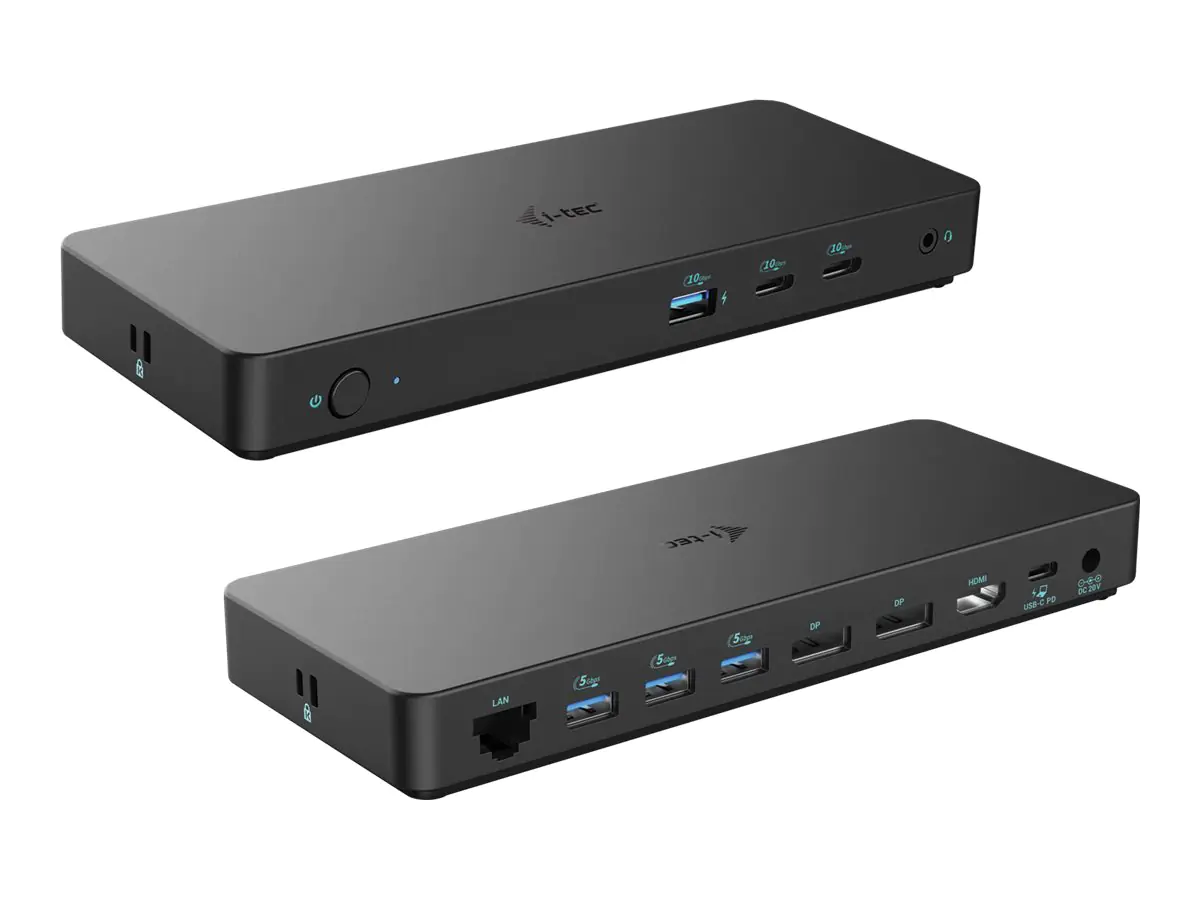i-Tec - Dockingstation - USB-C 3.2 Gen 2 / Thunderbolt 3 / Thunderbolt 4 - HDMI, 2 x DP - 1GbE - 100 Watt - Europa i-Tec - Dockingstation - USB-C 3.2 Gen 2 / Thunderbolt 3 / Thunderbolt 4 - HDMI, 2 x DP - 1GbE - 100 Watt - Europa