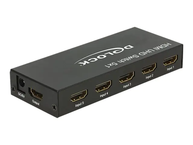 DeLock HDMI UHD Switch 5 x HDMI in > 1 x HDMI out 4K - Video/Audio-Schalter - 5 x HDMI - Desktop