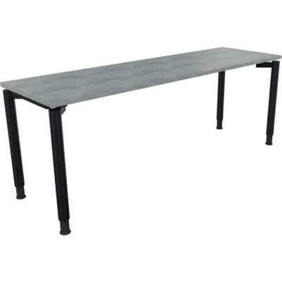 Schreibtisch Vierfuß Rundrohr B2000xT600xH680-820 an/Beton hell Schreibtisch Vierfuß Rundrohr B2000xT600xH680-820 an/Beton hell