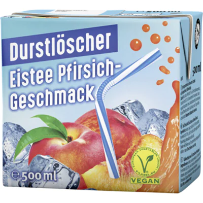 Durstlöscher Softdrink Eistee Pfirsich 12 x 0,5 l/Pack. Durstlöscher Softdrink Eistee Pfirsich 12 x 0,5 l/Pack.