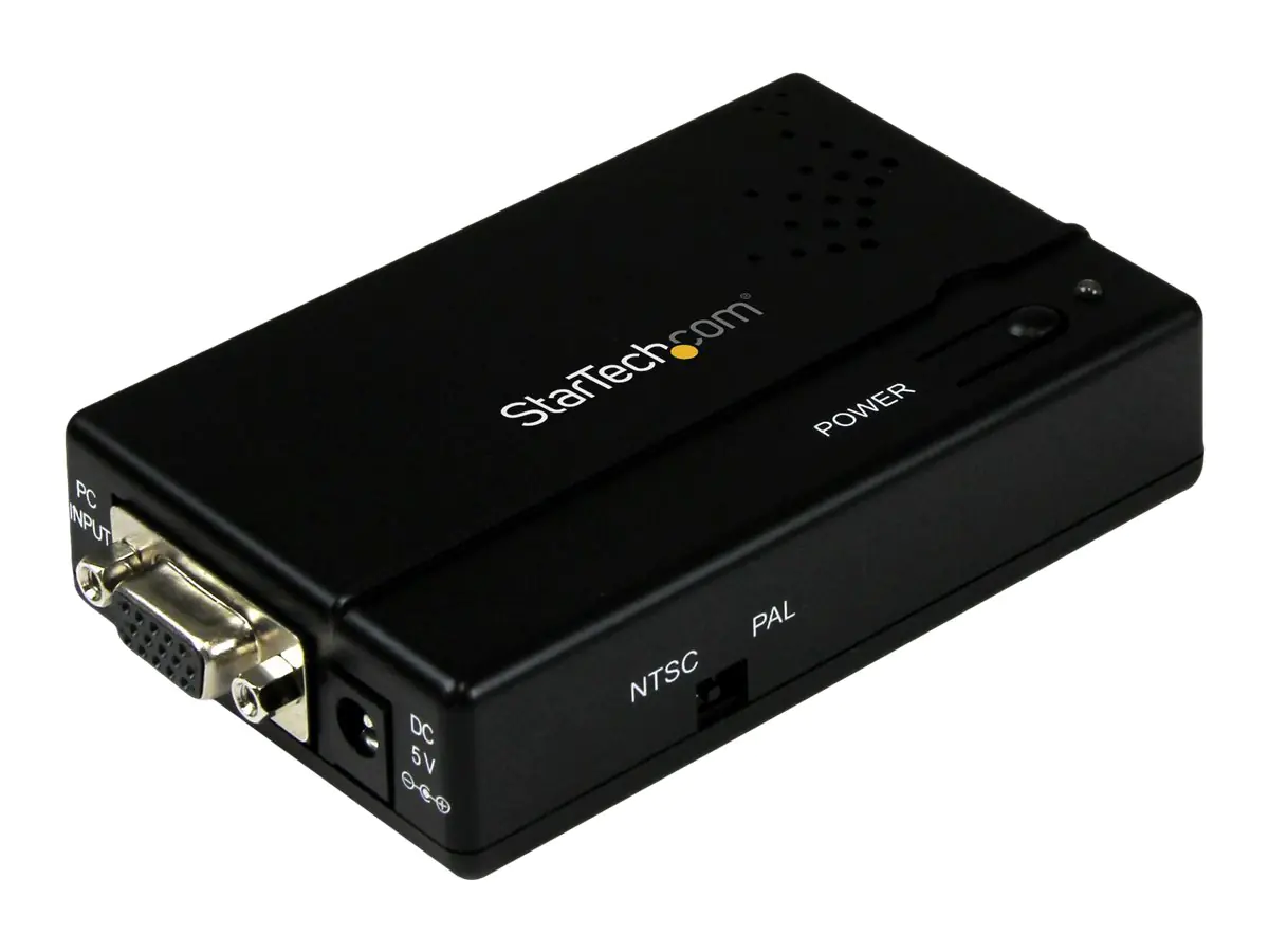 StarTech VGA auf Composite oder S-Video Konverter / Adapter bis zu max. 1600x1200 - Videokonverter - VGA - Composite Video, S-video - Schwarz