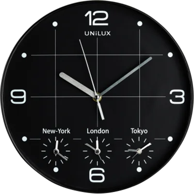 UNILUX Wanduhr On Time 400094567 30cm Kunststoff sw