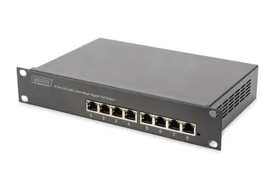 DIGITUS Professional DN-95317 - Switch - unmanaged - 8 x 10/100/1000 (PoE) - wandmontierbar - PoE