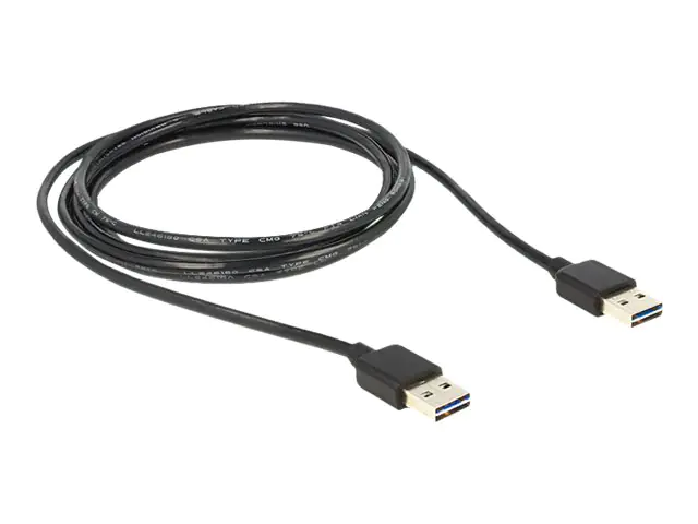 Delock EASY-USB - USB-Kabel - USB (M) umkehrbar zu USB (W) umkehrbar - USB 2.0 - 2 m - Schwarz