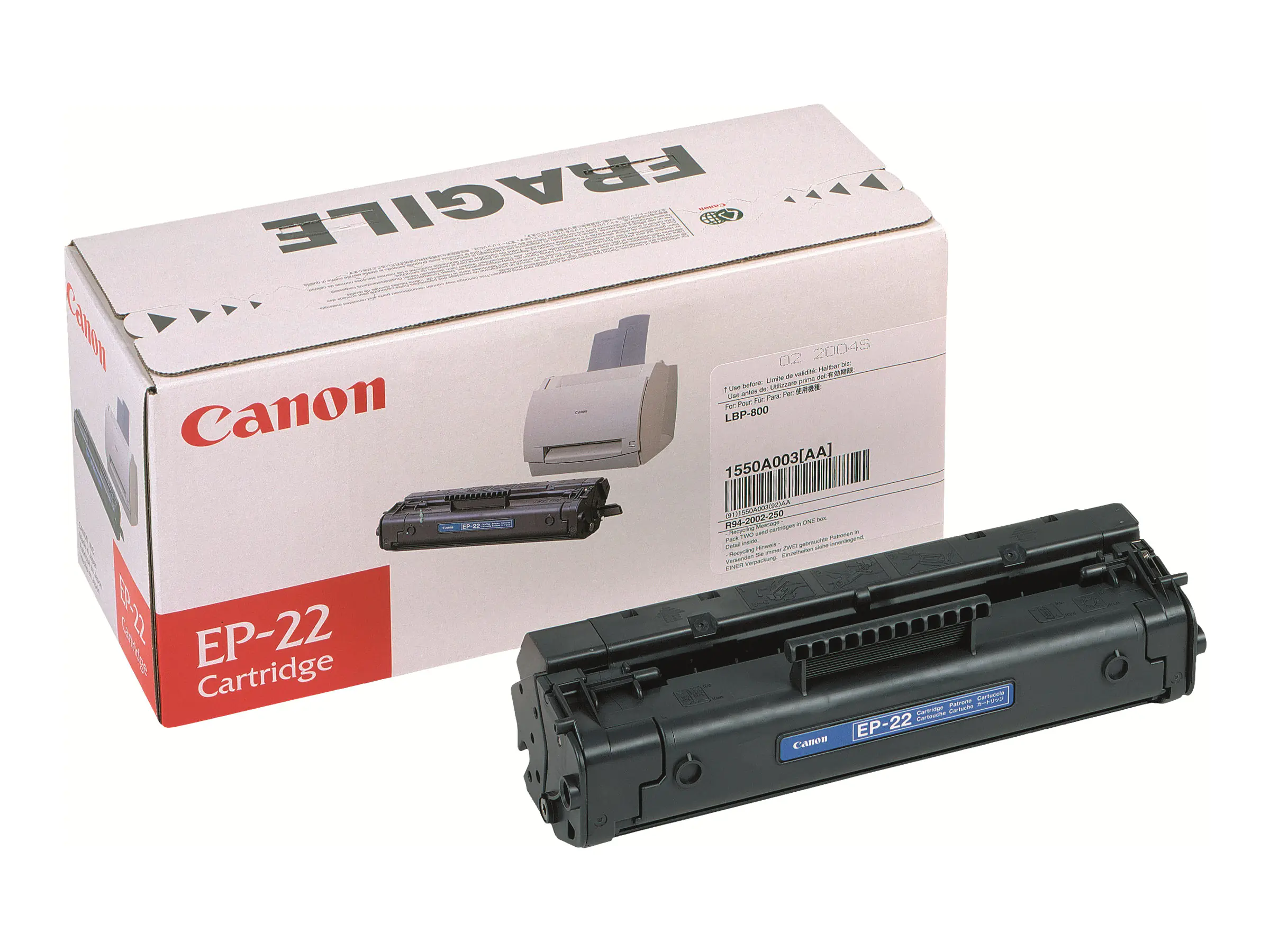 Canon EP-22 - Schwarz - Original - Tonerpatrone - für Laser Shot LBP-1120; LBP-1110, 1110 Premium, 1110SE, 1120, 250, 350, 5585, 800, 810 Canon EP-22 - Schwarz - Original - Tonerpatrone - für Laser Shot LBP-1120; LBP-1110, 1110 Premium, 1110SE, 1120, 250, 350, 5585, 800, 810