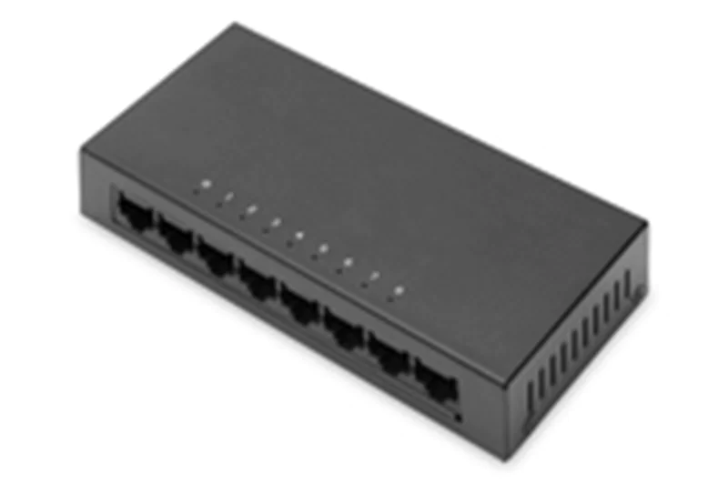 Digitus DN-80069 - Switch - Metallgehäuse - unmanaged - 8 x 10/100 - Desktop, wandmontierbar