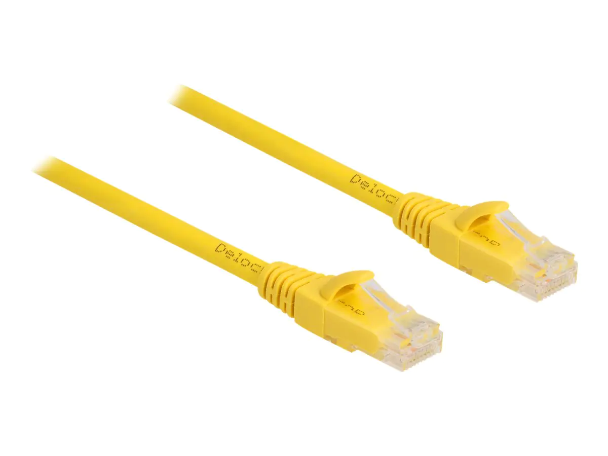 Delock - Patch-Kabel - RJ-45 (M) zu RJ-45 (M) - 5 m - 6.1 mm - UTP - CAT 6a - halogenfrei, geformt, ohne Haken, Fast Tracing - Gelb