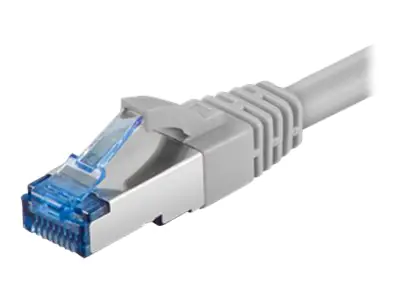 goobay - Netzwerkkabel - RJ-45 (M) zu RJ-45 (M) - 1 m - SFTP, PiMF - CAT 6a - halogenfrei, geformt, ohne Haken - Grau