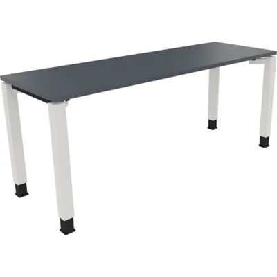 Schreibtisch Vierfuß Quadratrohr B1800xT600xH680-820 ws/Lavagrau Schreibtisch Vierfuß Quadratrohr B1800xT600xH680-820 ws/Lavagrau