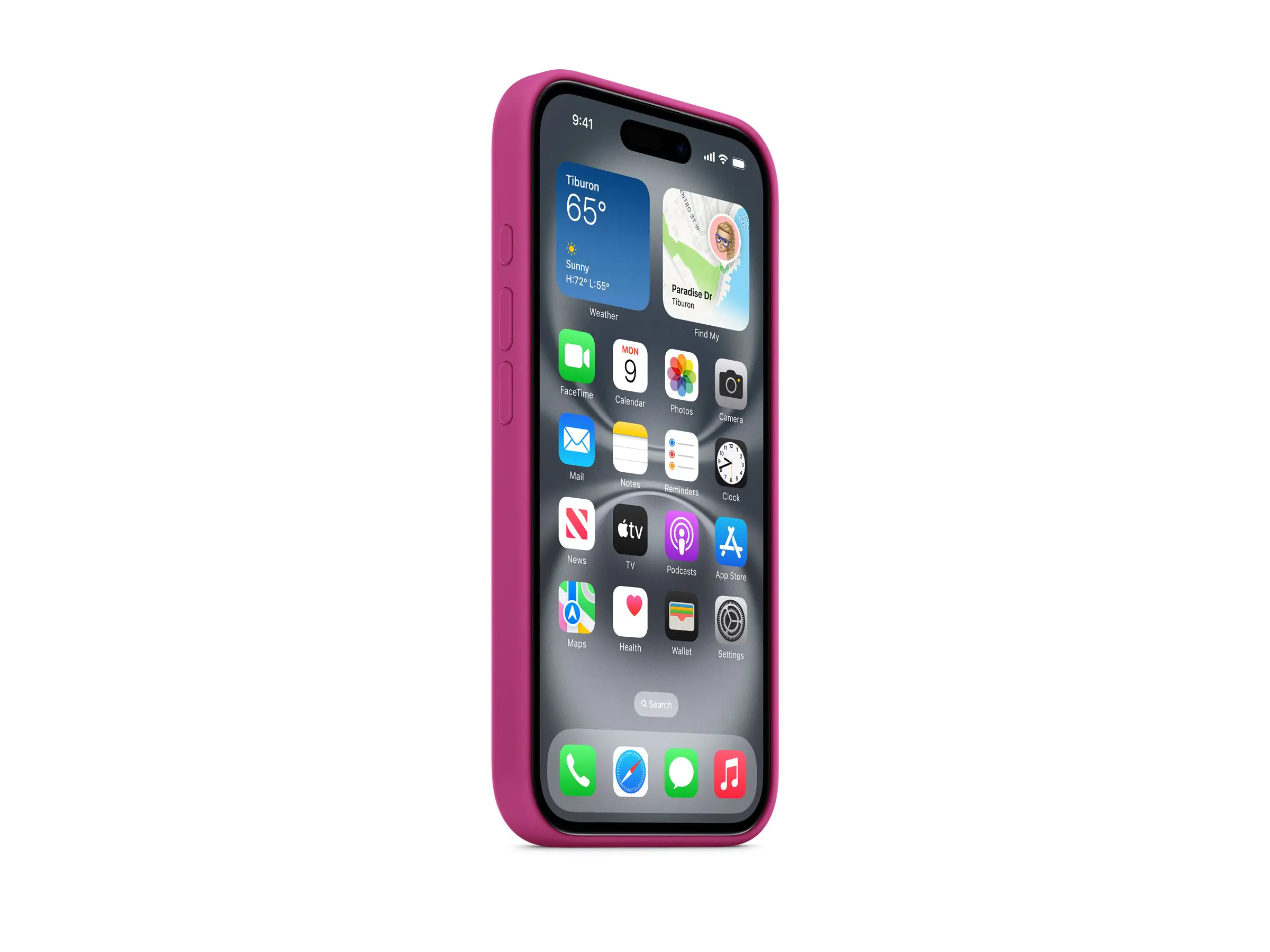 Apple - Hintere Abdeckung für Mobiltelefon - kompatibel mit MagSafe - Silikon - magentafarben - für iPhone 16