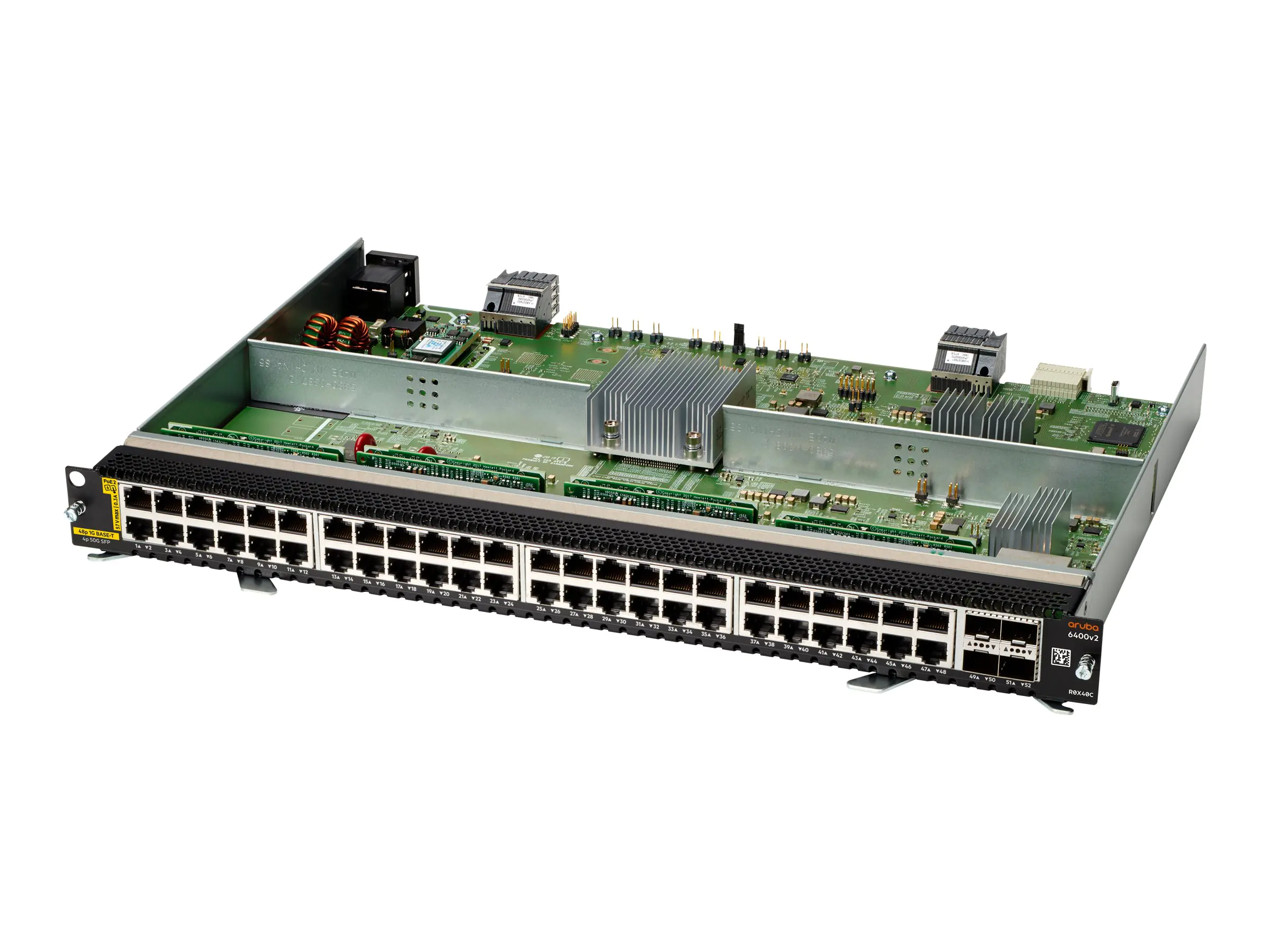 HPE Aruba 6400 48-port 1GbE Class 6 PoE and 4-port SFP56 v2 Module - Switch - L3 - 48 x 10/100/1000 (PoE) + 4 x 50 Gigabit Ethernet SFP56 - an Rack montierbar - PoE - für P/N: R0X27C, R0X38C, R0X39C, R0X40C, R0X41C, R0X42C, R0X43C
