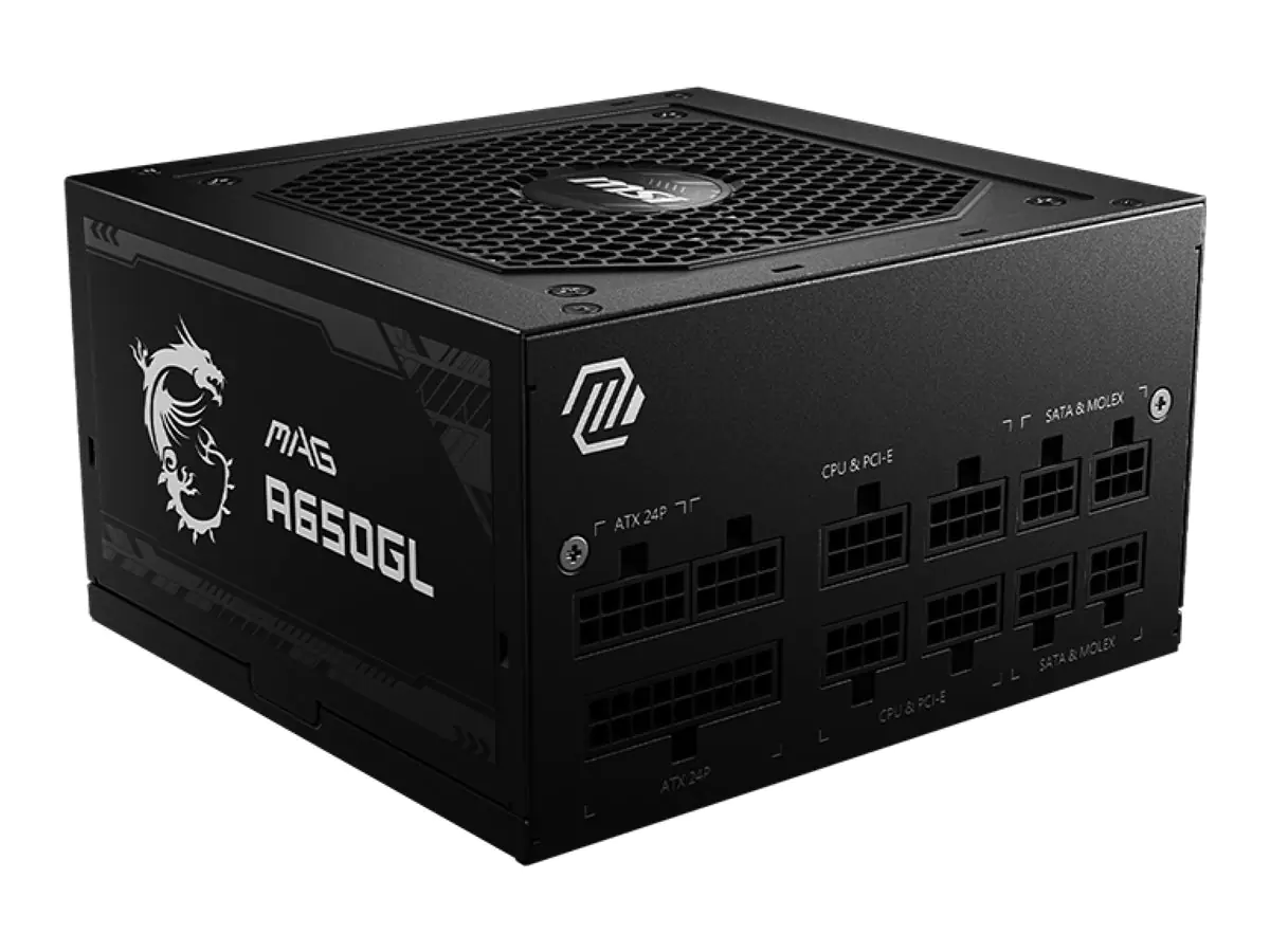 MSI MAG A650GL - Netzteil (intern) - ATX12V / EPS12V - 80 PLUS Gold - Wechselstrom 100-240 V - 650 Watt - aktive PFC