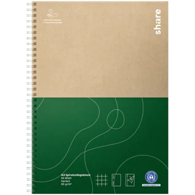 share GmbH Collegeblock 4-0016-A4 DIN A4 kariert Anzahl der Blätter 80 - Bürokleinmaterial - A4