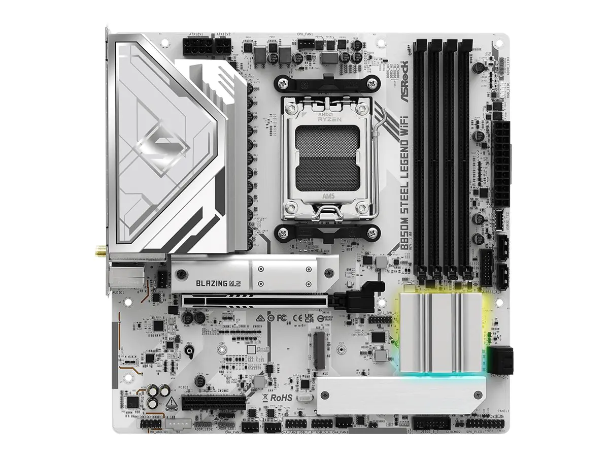 ASRock B850M Steel Legend WiFi AM5 mATX HDMI/DP DDR5 - AMD Sockel AM5 (Ryzen Zen4) - Micro/Mini/Fl