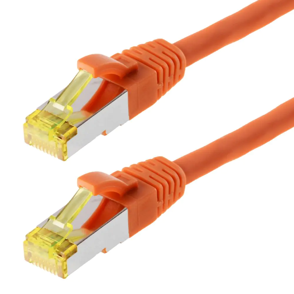 Patchkabel DRAKA S/FTP (PIMF) CAT 6A, orange 25,0m halogenfrei, Hirose TM31 Stecker, CAT 7 Rohk Patchkabel DRAKA S/FTP (PIMF) CAT 6A, orange 25,0m halogenfrei, Hirose TM31 Stecker, CAT 7 Rohk