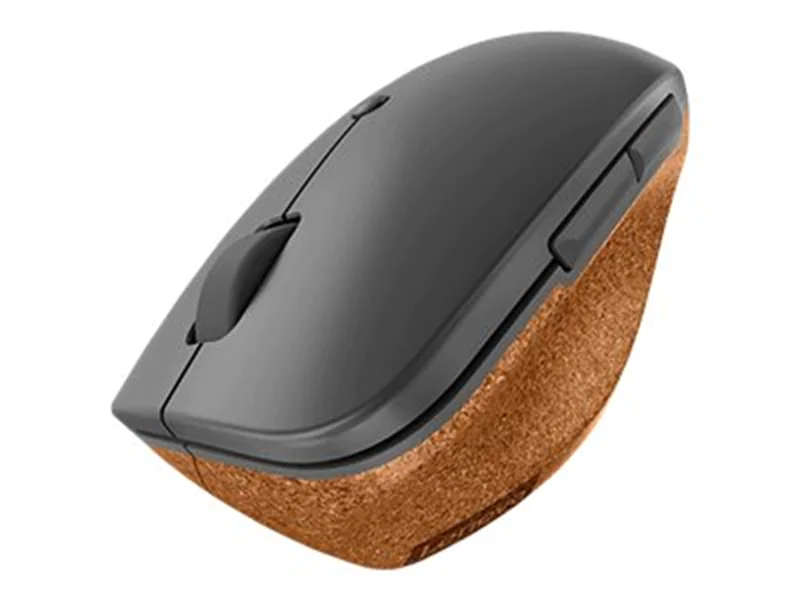 Lenovo Go - Maus - ergonomisch - Für Rechtshänder - optisch blau - 6 Tasten - kabellos - 2.4 GHz - kabelloser Empfänger (USB) - Grau, Kork - retail