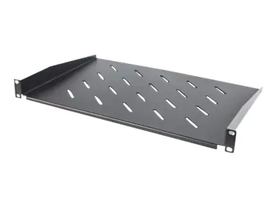Intellinet 19" Cantilever Shelf, 1U, Shelf Depth 300mm, Vented, Max 25kg, Black, Three Year Warranty - Rack - Regal - Schwarz, RAL 9005 - 1U - 48.3 cm (19")